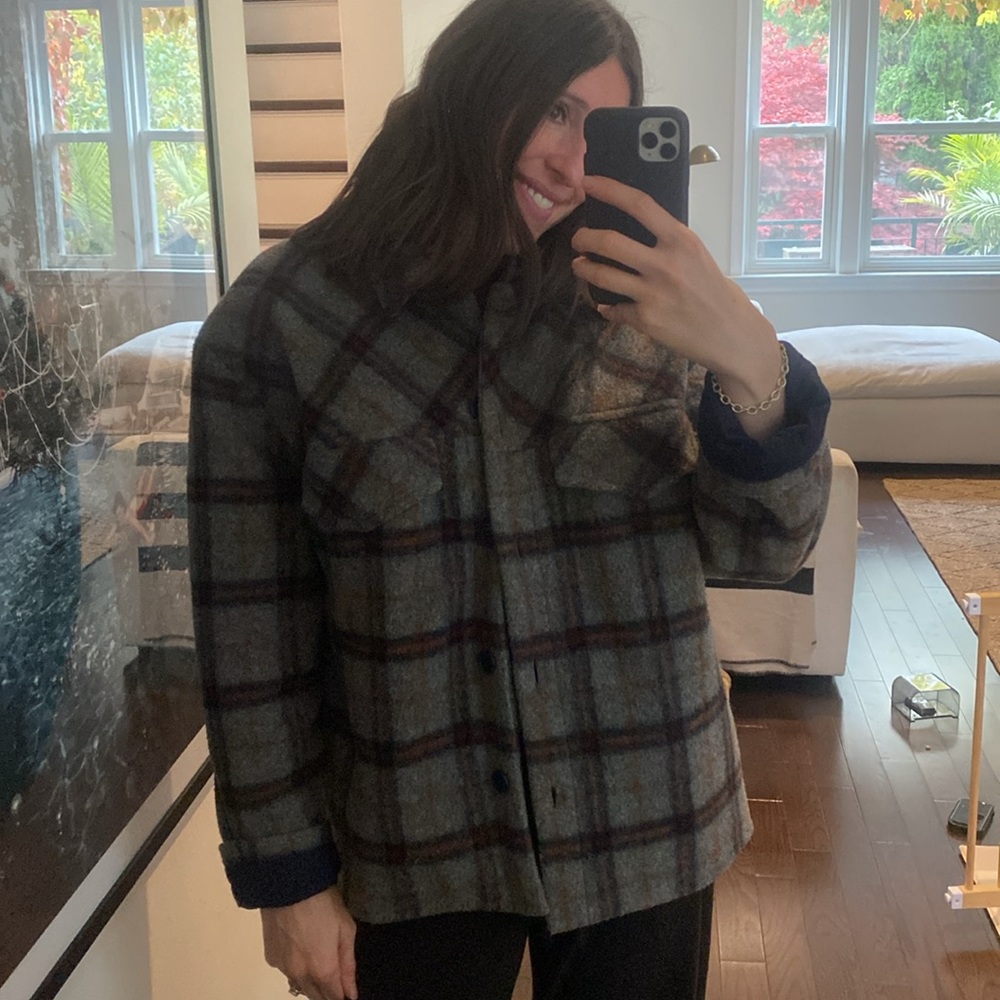 Sunday Best Gray and Blue Plaid Jacket